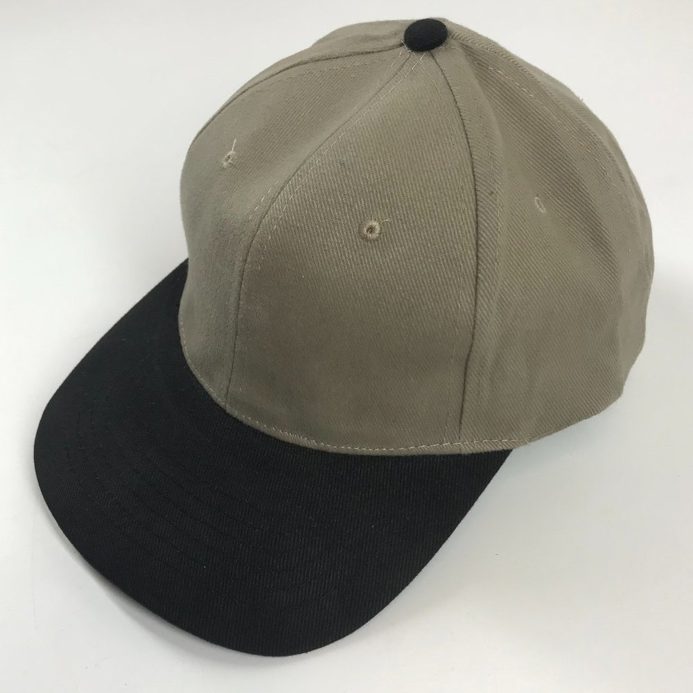 Baseball Cap, Pack of 6, Adjustable Strap, 100% Cotton, Stone/Black, NEW